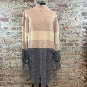 Acoa striped sweater dress large NWT